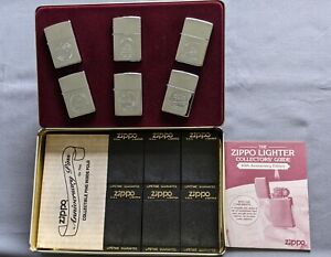 VINTAGE 1932-1992 ANNIVERSARY SERIES 6-PIECE ZIPPO LIGHTER SET & PINS MIB RARE