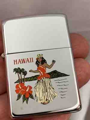 1987 Zippo Lighter - Hawaii A Hike Skirt Clad Dancer. - Near Mint