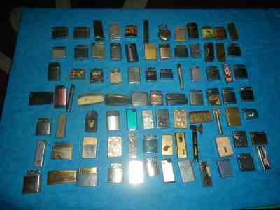 VINTAGE TO MODERN CIGARETTE LIGHTER LOT  OF (84) RONSON,STORM KING,CALIBRI ,ETC