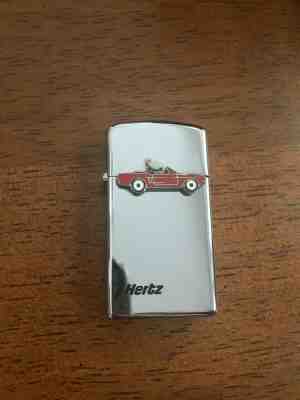 Vintage Zippo Slim Lighter Hertz Rental Car Automobile 