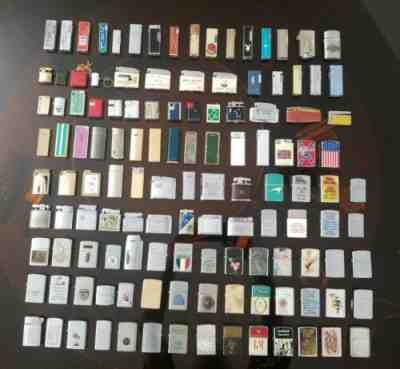 Huge Lot 126 Vintage Lighters Zippo Ronson, Scripto, Penguin, Colibri, Bentley 