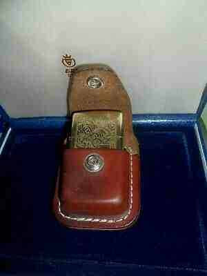  Zippo VIII Bradford,PA, Made in U.S.A. F -  brass  with leather Pouch       