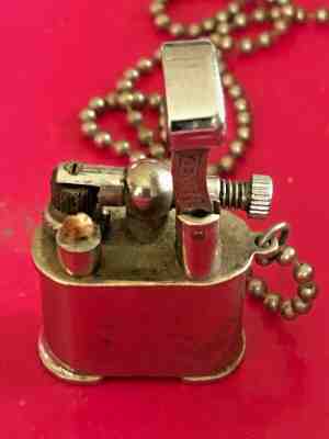 Vintage Occupied Japan Zenith Type-B Miniature Lift Arm Lighter With Chain 