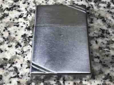 RARE 1930s Vintage Zippo 3 Barrel Outside Hinge 14 Hole Insert Cigarette Lighter