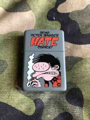 1995 Vintage Zippo Lighter Gray Matte - READ PETER BAGGE'S HATE COMICS!