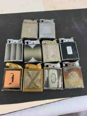 10 Vintage EVANS Pocket Lighters - Clipper & Trig-a-Lite - Well Used To Nice