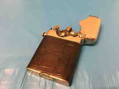 Rare Antique Thorens Single Claw Lighter 1920 Switzerland w/ Alligator Leather 