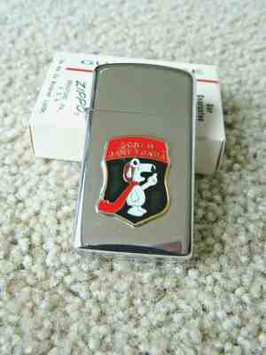 Original Vietnam War Era Hanoi Jane Fonda Enamel Snoopy Zippo 1973 Boxed NOS