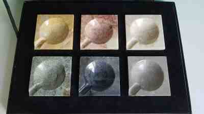 Vintage 1960s Dunhill 6 Piece Ashtray Set in Case - Unused - Very Rare