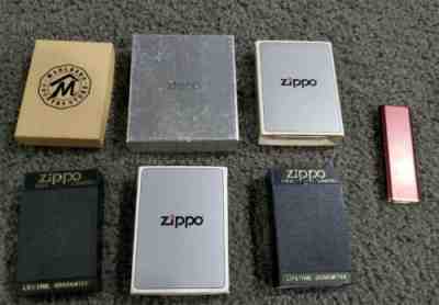 Lot of Zippo Lighters with Boxes Marlboro Zippo Lighters Lot of 7