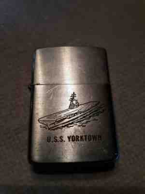 1958 Vintage Zippo Lighter USS Yorktown Military Navy