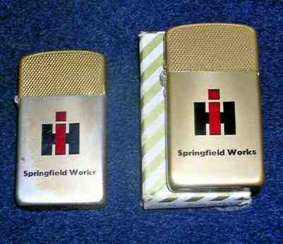 2 Vintage Park USA International Harvester Springfield Works Cigarette Lighters!