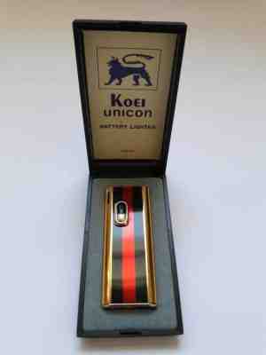 PRESTIGIOUS KOEI UNICON. VINTAGE BATTERY 12V GAZ LIGHTER . MADE IN JAPAN.