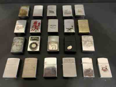 large Lot Of 21 set vintage Used Zippo cigarette park .champ Lighters