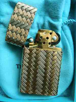 Tiffany & Co 14k Solid Gold Case Zippo Lighter 77.7gr
