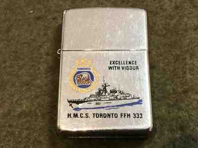 HMCS Toronto ROYAL CANADIAN NAVY H.M.C.S Zippo Lighter RCN NIAGARA FALLS PATENT