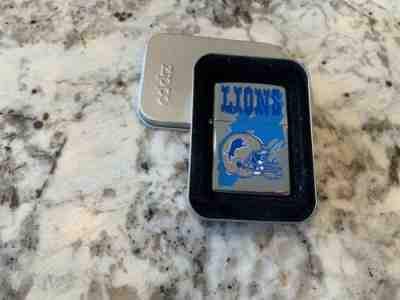 1997 Lions Football Zippo Lighter Nib Rare Vintage Helmet