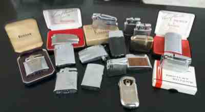 Vintage Lighter Lot Of 16 Ronson Bentley Ibelo Etc. - For Restoration