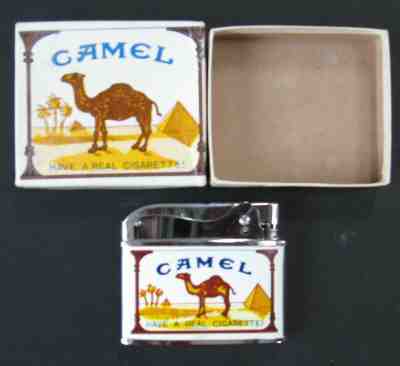 Camel Cigarette Lighter In Original Box Vintage Penguin Lighter New, Old Stock 