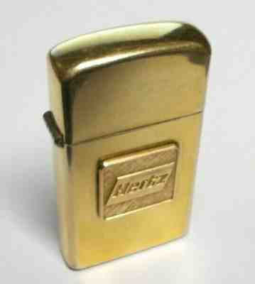 Vintage 1960`s Hertz Rent a Car 10K G.F. Zippo Lighter with Gold Hertz Emblem