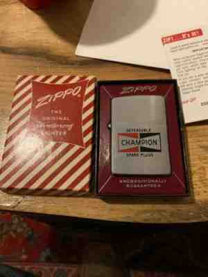 Vintage ZIPPO LIGHTER CHAMPION SPARK PLUG Unlit New  CONDITION 1958