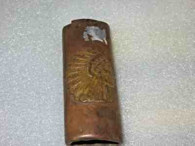 Vintage Estate Copper Indian Chief Bic Lighter Cover