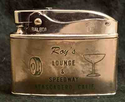 VINTAGE WELLINGTON BALBOA LIGHTER ROY’S LOUNGE & SPEEDWAY ATASCADERO ,CALIF.!!!!