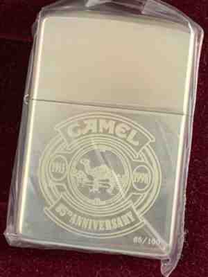 1997 Sterling Silver Zippo Lighter Camel Cigarettes 85th Anniversary MIB #65/100