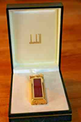 Rare Dunhill Sylphide Boxed Lift Arm Lighter red chinese lacquer NOS tested