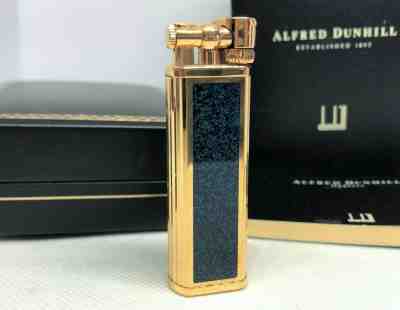 Auth DUNHILL Limited Edition SYLPHIDE K18 Gold-Plated Lapis Lazuli Lighter Blue