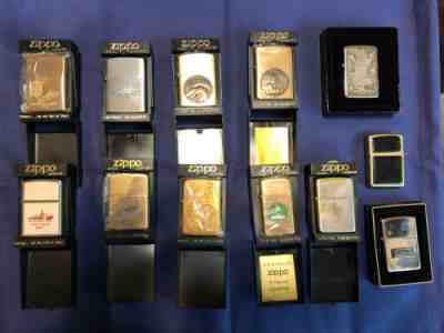 Vintage Zippo Lighters - Lot Of 12, 1969 And Up