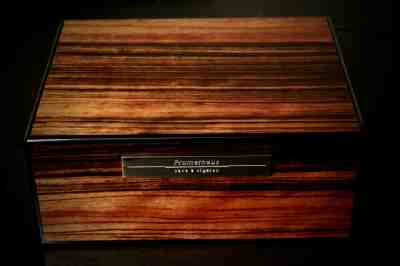 PROMETHEUS LIMITED EDITION MILANO SERIES MACASSAR EBONY HUMIDOR 50 COUNT BNIB