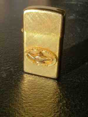 Vintage 14kt Gold Plated Aladdin Hotel & Casino Las Vegas Embossed Lighter