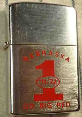 RARE Nebraska Cornhuskers Football cigarette lighter 1971-72 National Champions