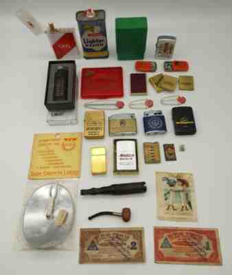 Vintage Smoking Lot: Advertising Lighters, Tobacco Pipes, Collectibles