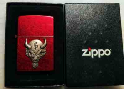 El Diablo Zippo Lighter 21061 ~ Candy Apple Red Devil NIB - Sold