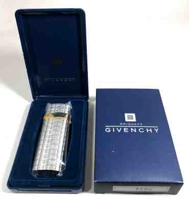 Original Givenchy 1505 Lighter in Cuadrille Steel w/Case & Papers, NOS, Japan