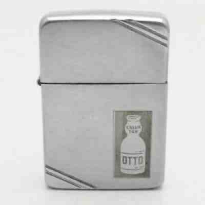 Vintage 1938-39 Zippo Lighter REVERSE ENGRAVED Adversiting OTTO Cream Top Milk