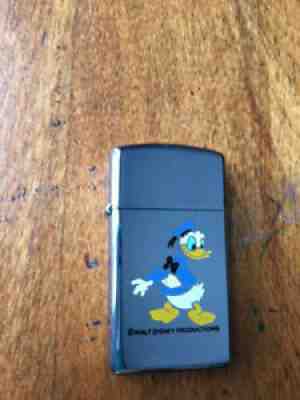 Zippo Slim Lighter 1979 Donald Duck (Trademark of Walt Disney Productions).