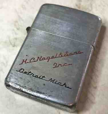 Vintage Zippo Lighter H.E. Nagel & Sons Detroit Michigan Company Promotional