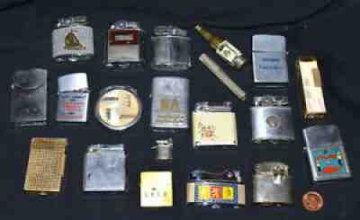 20 Vintage Cigarette Lighters Lot Repair Restore Mini Lift Arm Pipe U.S. Germany