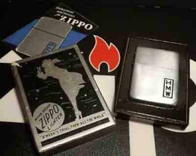 Antique Zippo lighter 1940s - 50s era USED Org Box Initials HMW Hard to Find