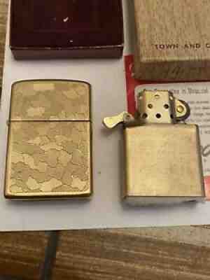 Vintage Zippo Lighter 10k Gold Filled With Box