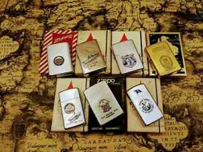 Vintage zippo0 lighter lot 7 pc USS 2 sides new 1932-1982,80's 70's 60's 50's