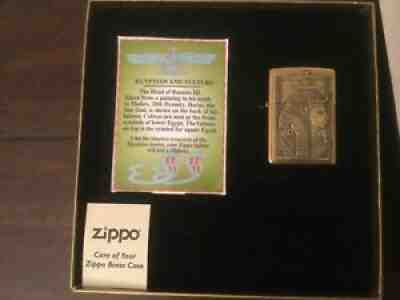 Treasures from the Tomb Egyptian and Vulture Brass 1999 zippo lighter