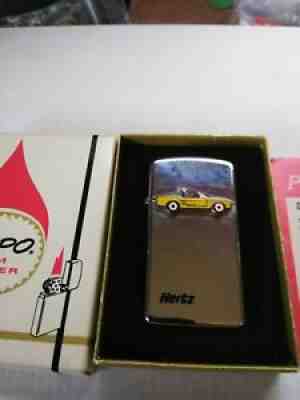 1967 HERTZ Zippo Lighter Slim Never Been Used It's A Beautiful Lighter Check It