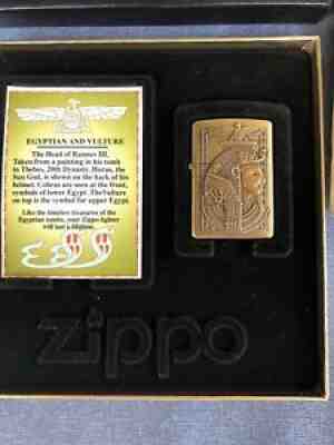 RARE Vintage Brass Zippo -Barn Find!!!! Egyptian And Vulture.