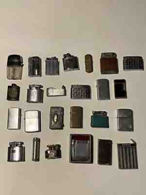 Vtg Cigarette Lighter Lot 24 Ronson Rogers Zippo Beattie Corona Savoy Bently