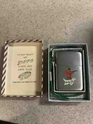 1956 ZIPPO ? LOSSPROOF SPORTSMAN LIGHTER 275 HUNTER ORIGINAL BOX~ ALL MOST MINT