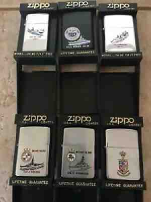 zippo lighter 3 from USN and 3 from HMCS